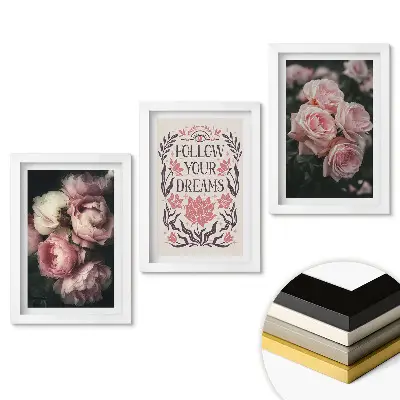 Triptych v rámu Květiny a inspirace v harmonii