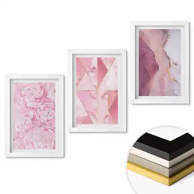 Triptych v rámu Růžové inspirace v jemných odstínech