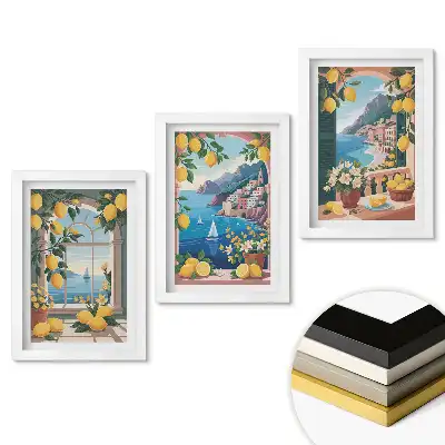 Triptych v rámu Citronová inspirace v malování