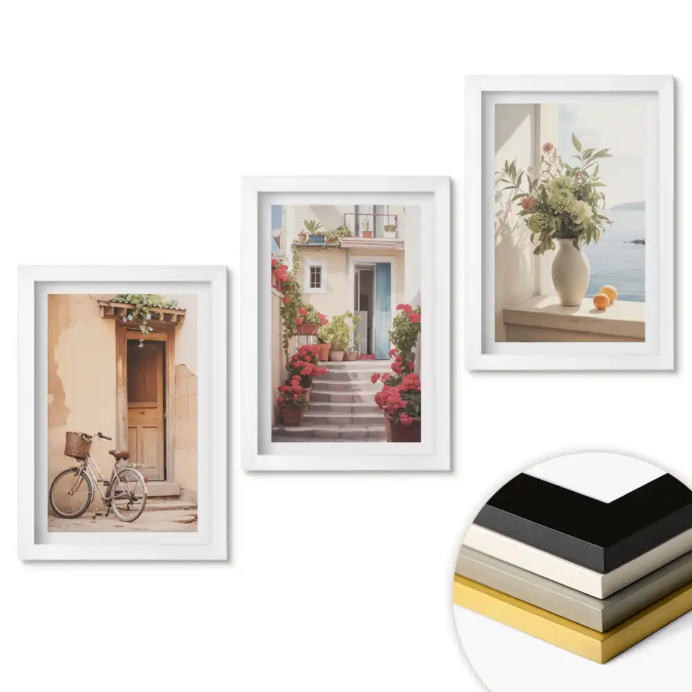 Triptych v rámu Okouzlující výhledy v pastelových barvách