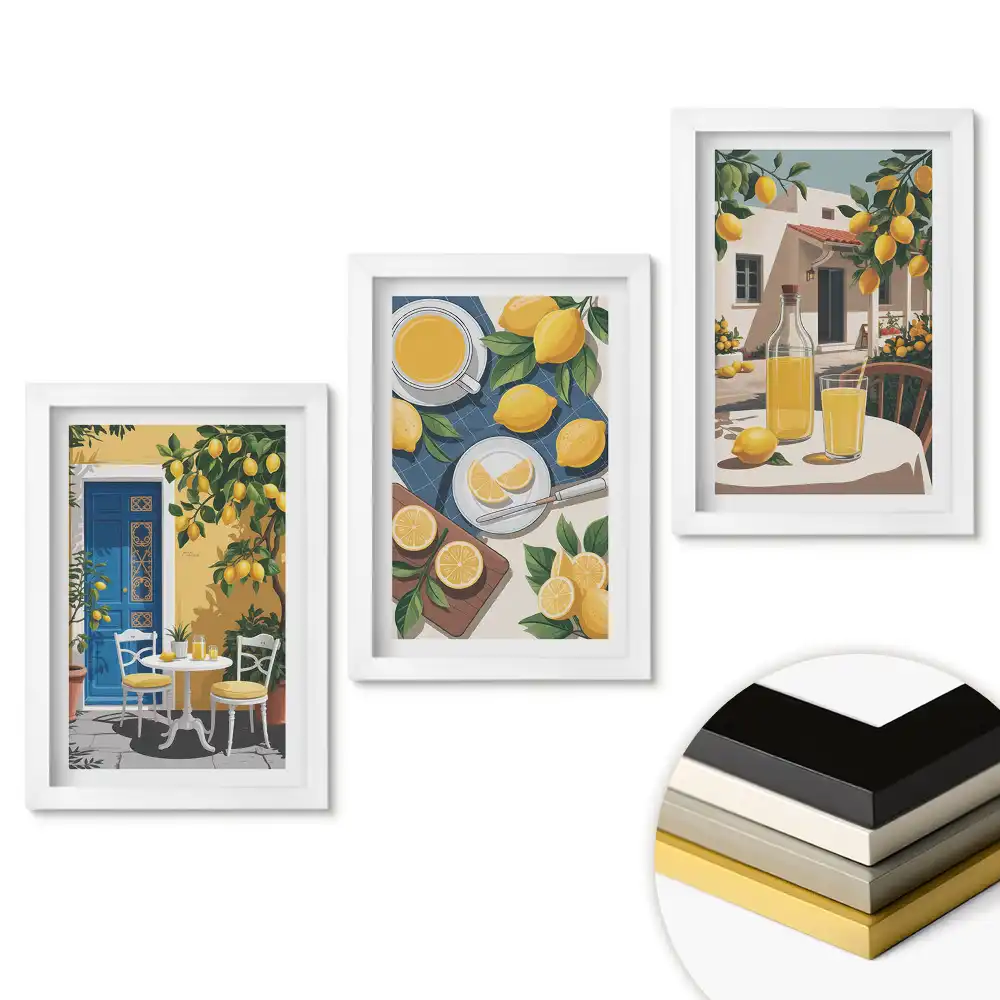 Triptych v rámu Limonádové chvilky ve slunečném prostředí