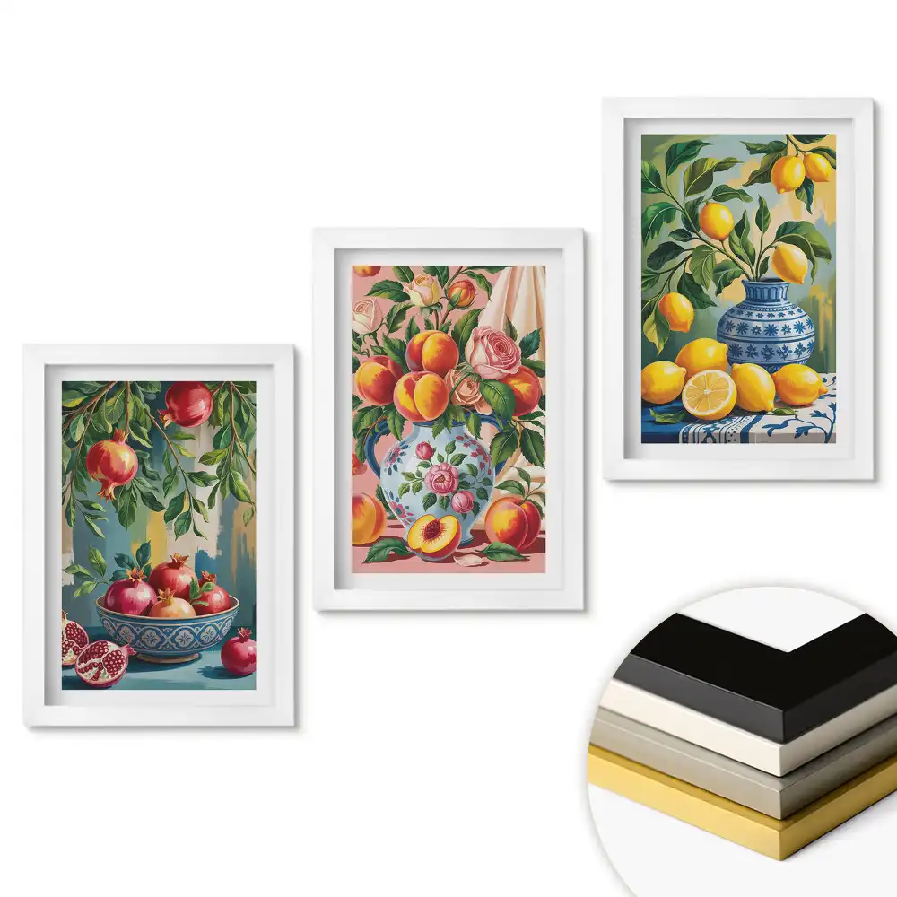 Triptych v rámu Ovocné inspirace v barvách přírody