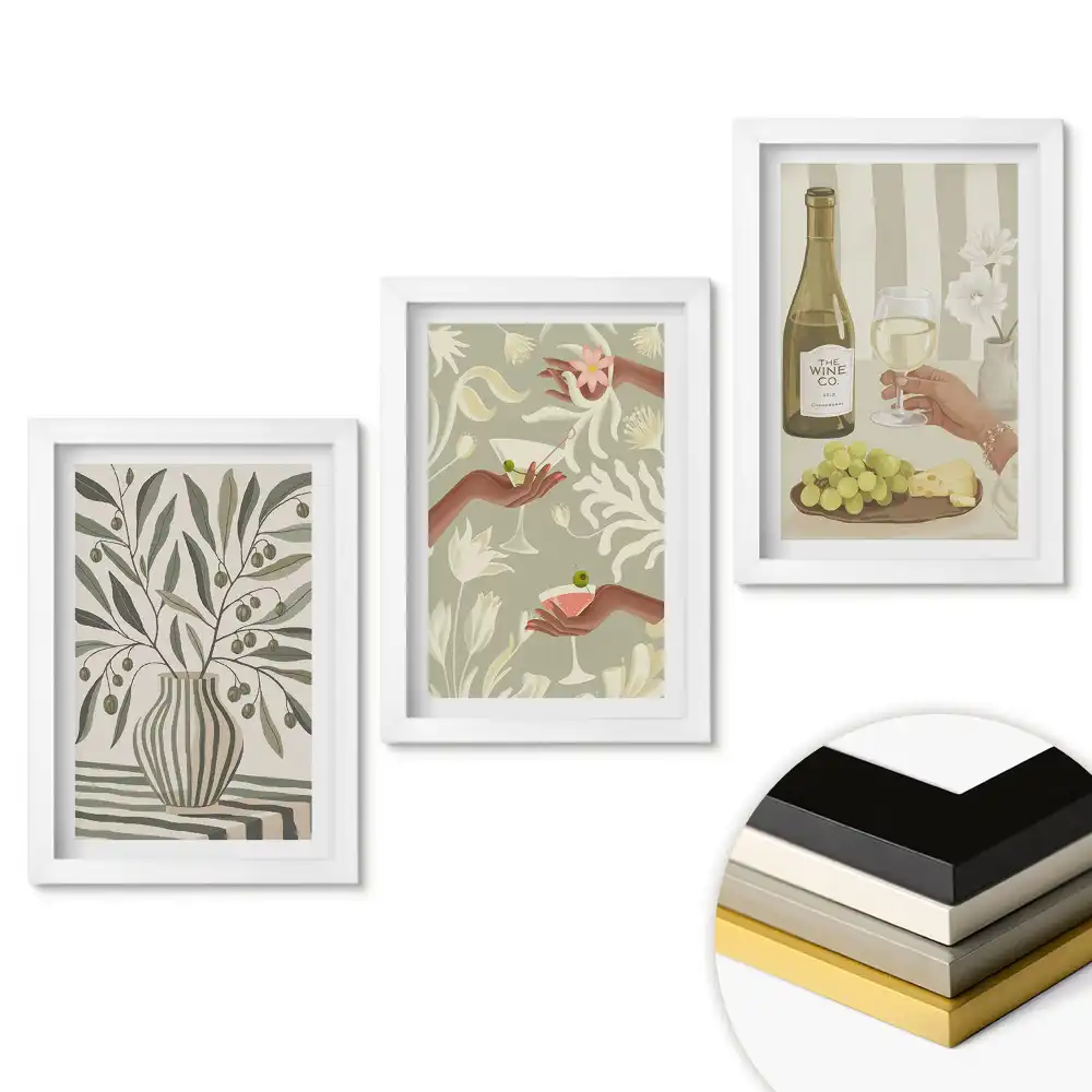 Triptych v rámu Květiny, víno a pohodový životní styl