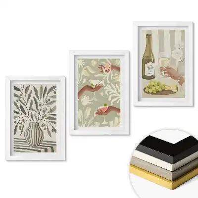 Triptych v rámu Květiny, víno a pohodový životní styl