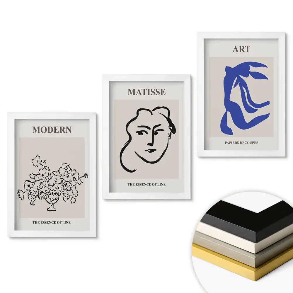 Triptych v rámu Podstata linie v moderním umění