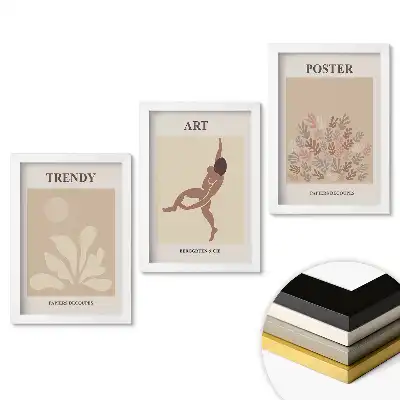 Triptych v rámu stylová grafika pro moderní interiéry