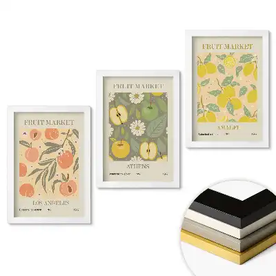 Set obrazů do obýváku Ovocný trh Botanická sbírka 1977