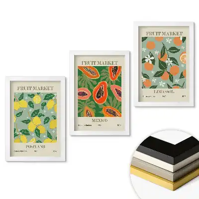 Sada obrazů do obývacího pokoje Ovocné inspirace