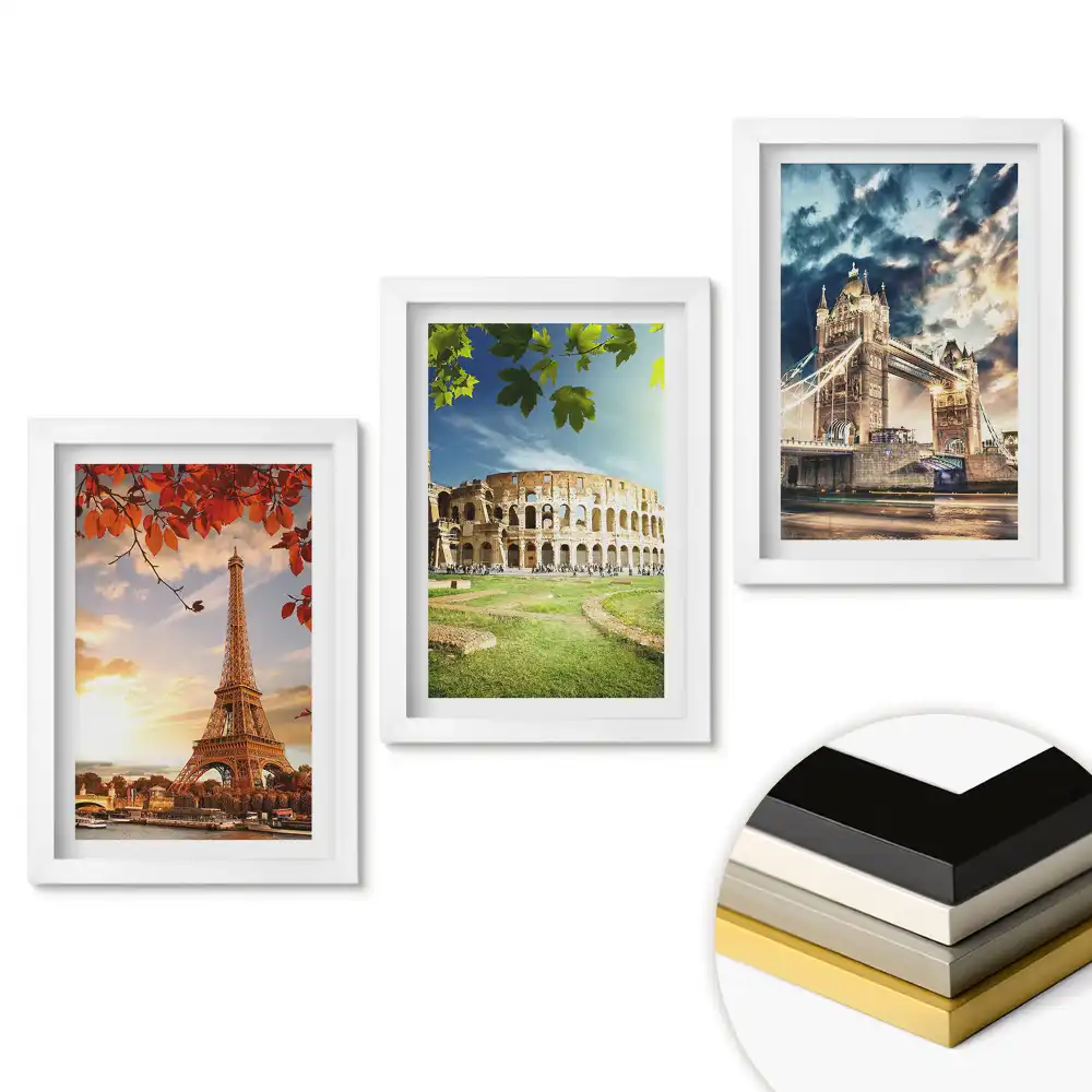 Triptych v rámu Památky Evropy v krásných výhledech