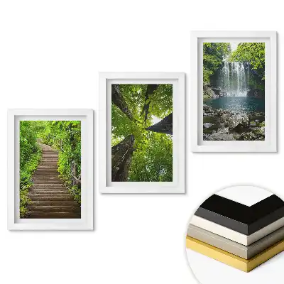 Triptych Zelená oáza přírody a klidu v rámu