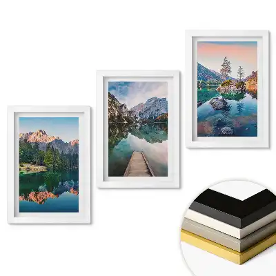 Triptych v rámu Malebné horské a vodní krajiny