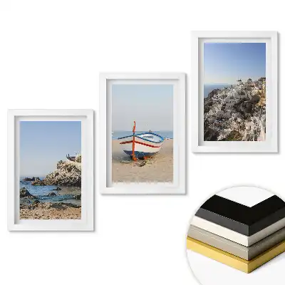Triptych v rámu Malebné výhledy na moře a architektura