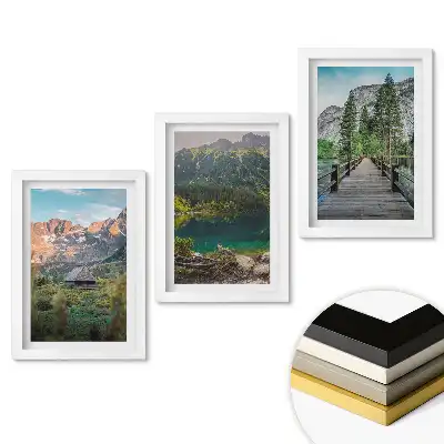 Triptych v rámu Malebná horská a lesní krajina