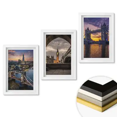 Triptych v rámu Výhledy na Londýn při západu slunce