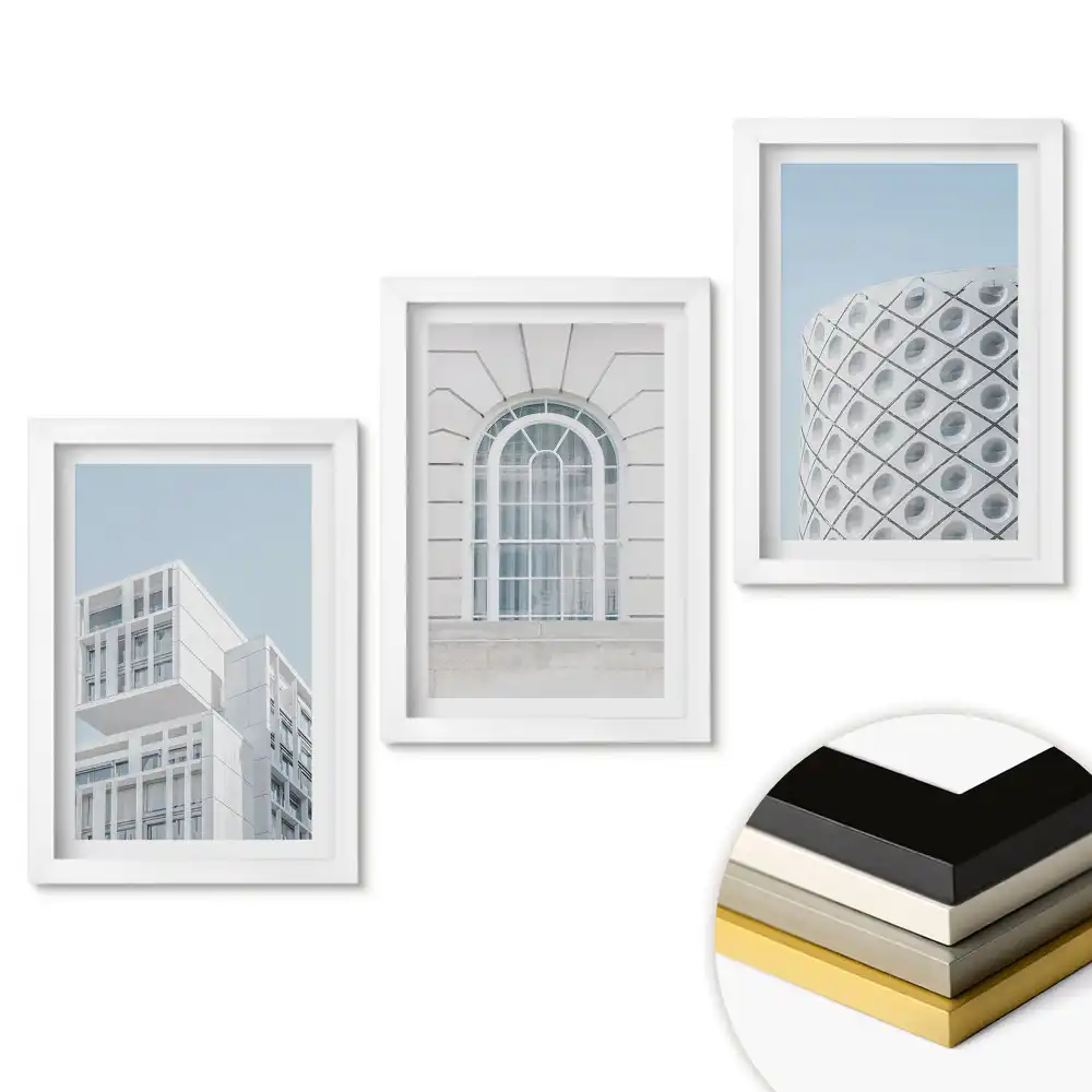 Set obrazů do obýváku Moderní architektura v minimalistickém stylu