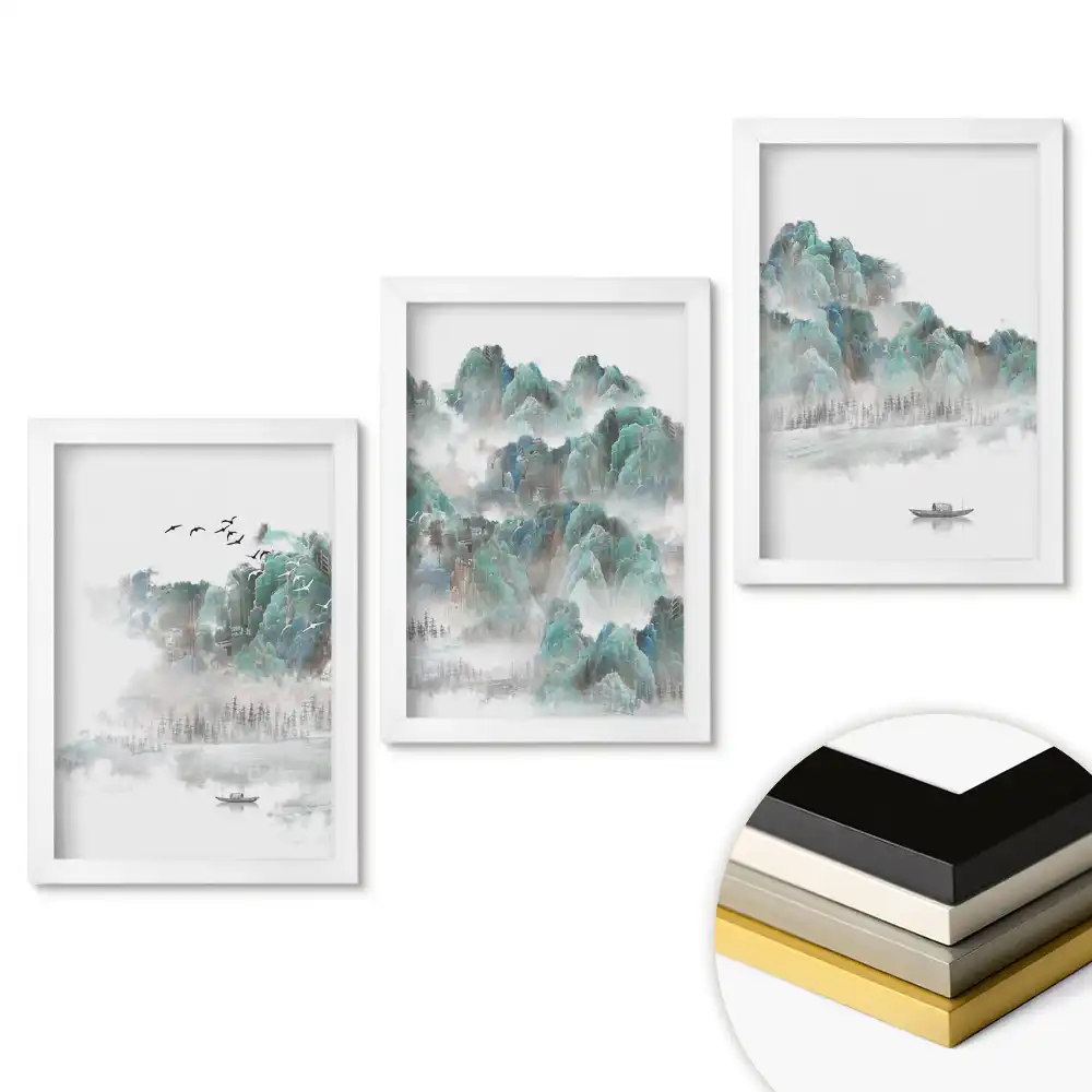 Triptych v rámu Klid přírody v malebné krajině