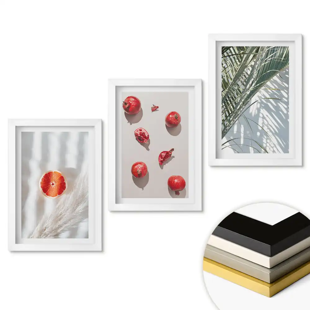 Triptych v rámu Ovocné inspirace v minimalistickém stylu
