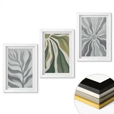 Triptych v rámu Inspirace rostlinami v minimalistickém stylu