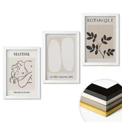 Sada obrazů do obývacího pokoje s moderní minimalistickou grafikou