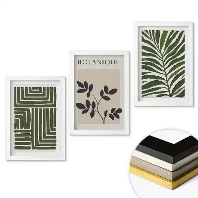 Triptych v rámu Inspirace rostlinami v moderním stylu