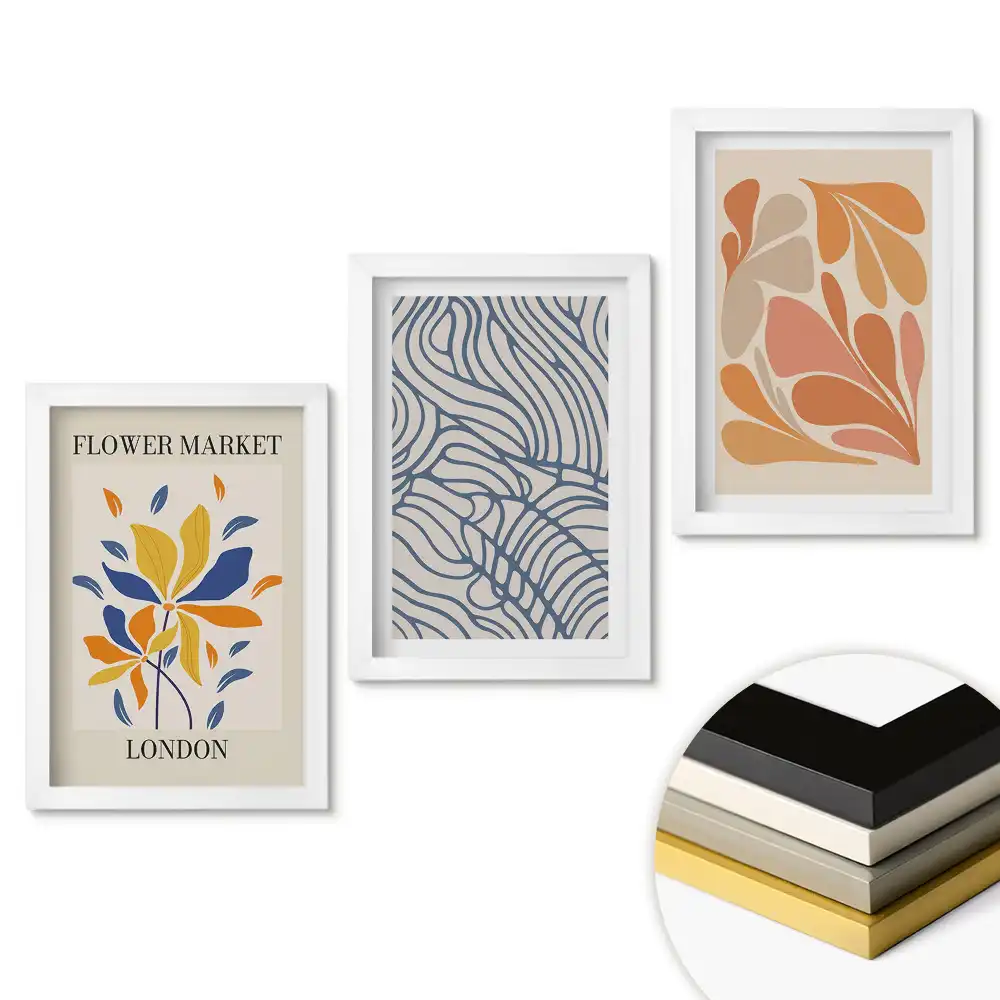 Triptych v rámu Květinové inspirace v moderním stylu