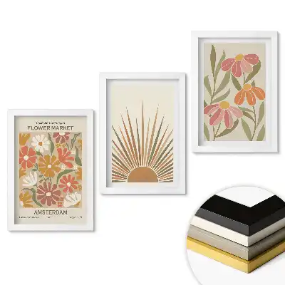 Triptych Květinové inspirace v moderním rámu