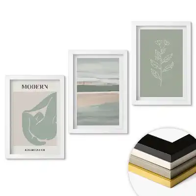 Set obrazů do obývacího pokoje Moderní grafika v jemných barvách