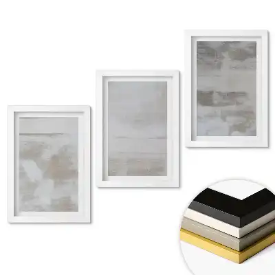 Triptych v rámu Abstraktní kompozice v odstínech šedé