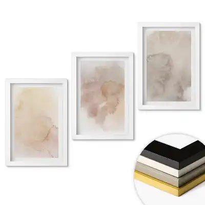 Triptych v rámu Abstraktní odstíny v jemných tónech