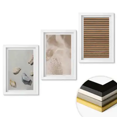 Triptych v rámu Přírodní textury a materiály v umění