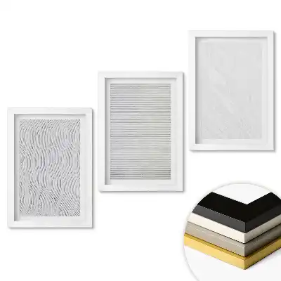 Set obrazů do obýváku Minimalistické monochromatické vzory ve třech verzích