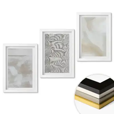 Triptych v rámu Abstraktní kompozice v tlumených barvách