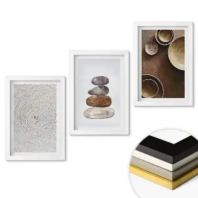 Triptych v rámu Harmonie přírody v minimalistickém stylu
