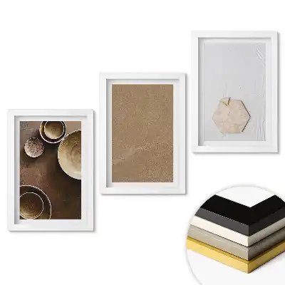 Triptych v rámu Minimalistické keramické kompozice a textury