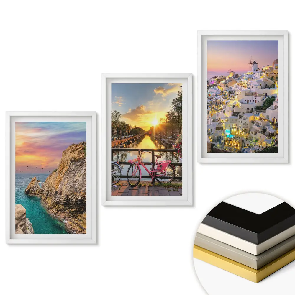 Triptych v rámu Malebné výhledy z různých míst