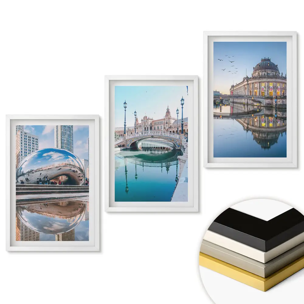Set obrazů do obývacího pokoje Památky a modernita v architektuře