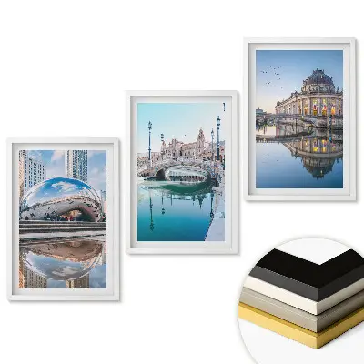 Set obrazů do obývacího pokoje Památky a modernita v architektuře