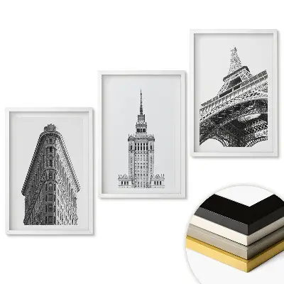 Triptych v rámu Architektonické ikony v monochromatickém stylu
