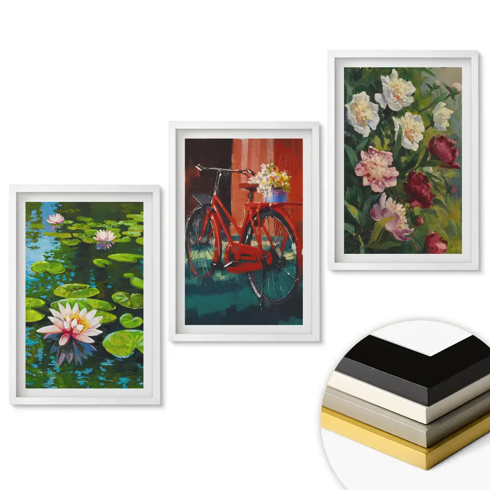 Triptych v rámu Květiny, kola a voda v umění
