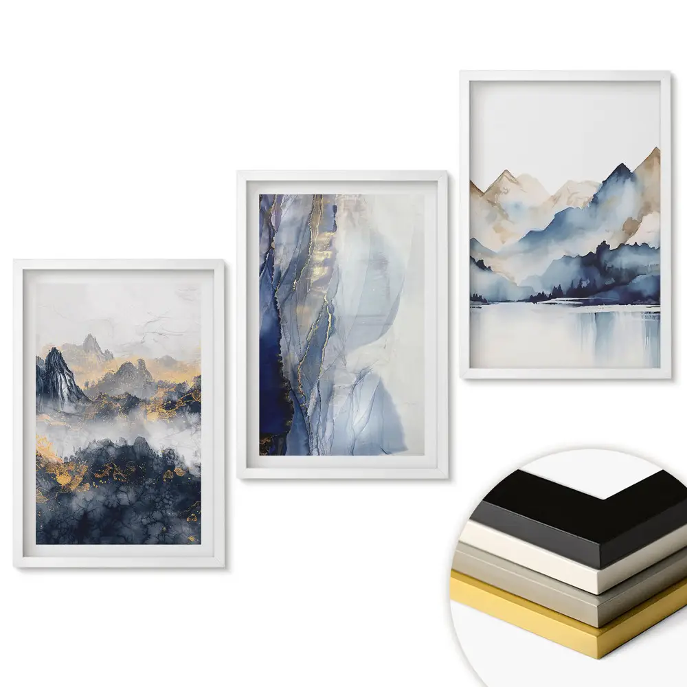 Triptych v rámu Horské krajiny v jemných barvách