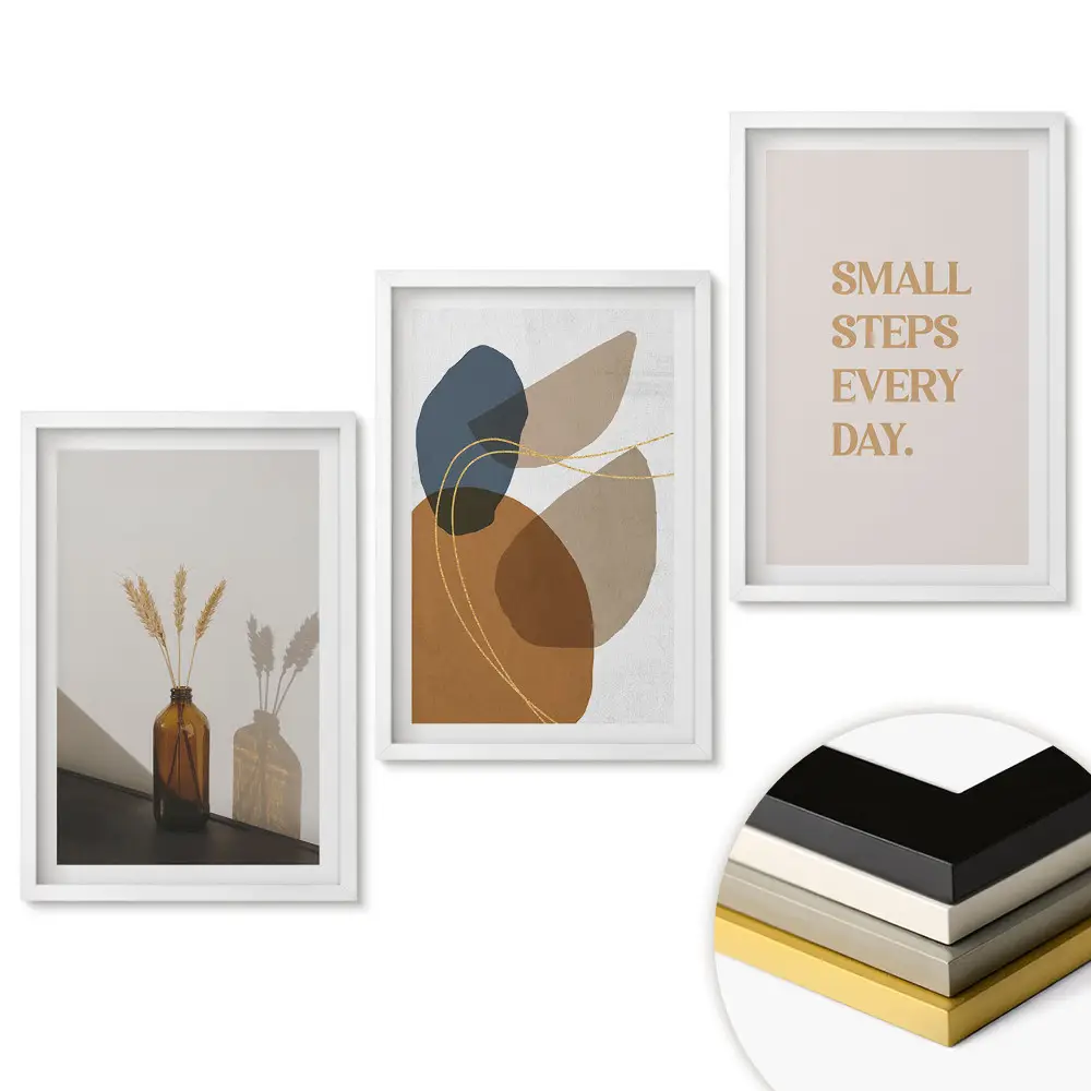 Triptych v rámu stylová grafika pro moderní interiér