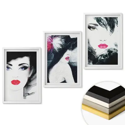 Triptych v rámu Ženské portréty ve stylu akvarelu