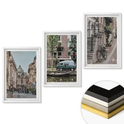Set obrazů do obývacího pokoje Historické ulice a moderní život