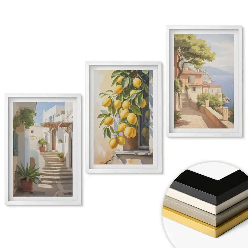 Triptych v rámu Malebné výhledy a šťavnaté citrony