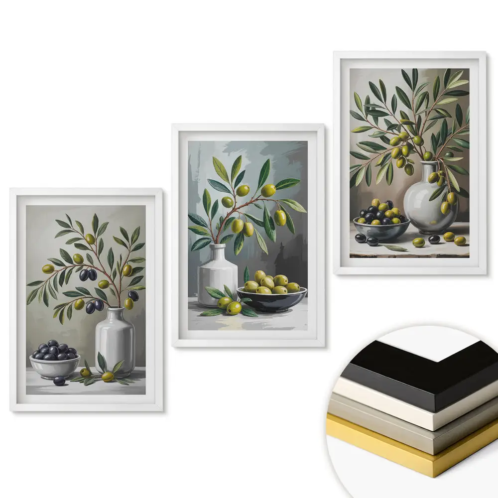 Triptych v rámu Olivová inspirace v klasickém stylu