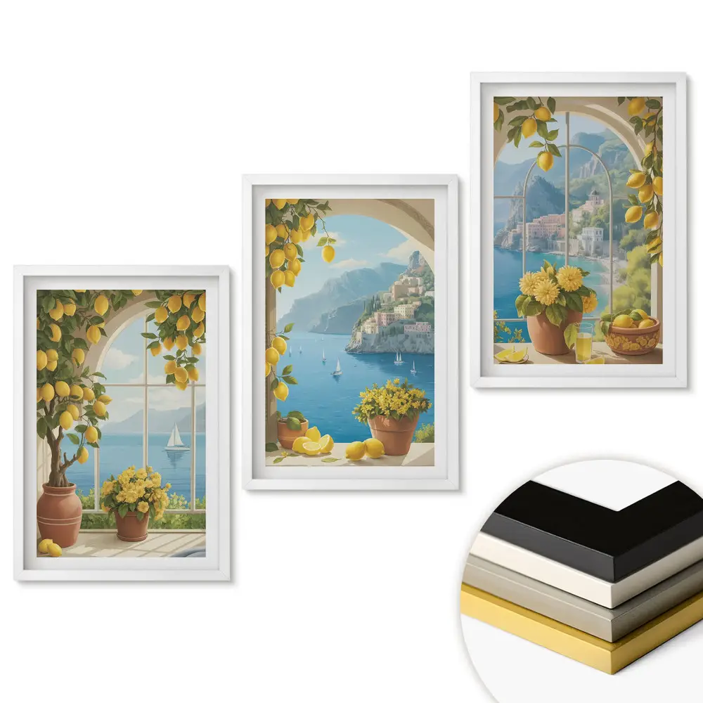 Triptych v rámu Výhledy na citrusy z přímořského ráje