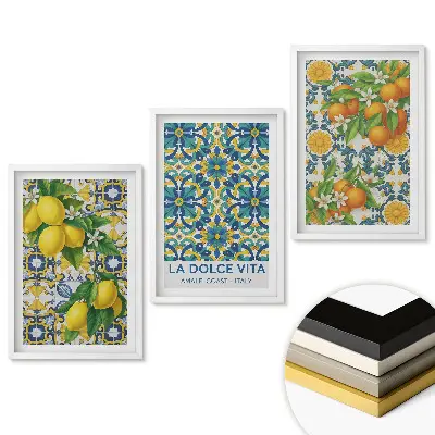 Triptych v rámu Italské inspirace s citrusovým akcentem