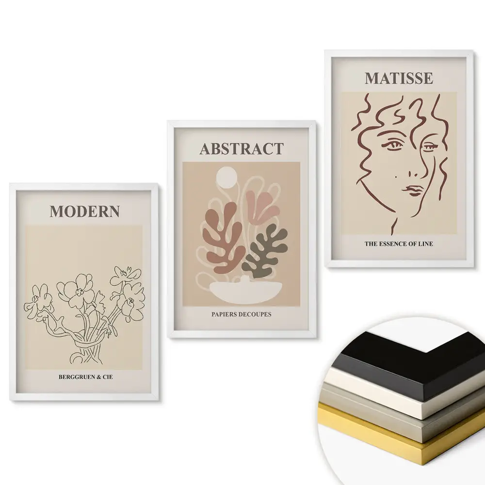 Triptych v rámu Moderní umění v minimalistickém stylu