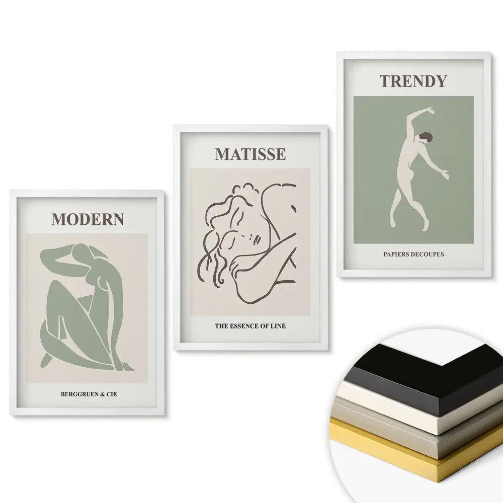 Triptych v rámu Abstraktní krása v minimalistickém stylu