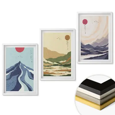 Triptych v rámu Abstraktní krajiny v harmonických barvách